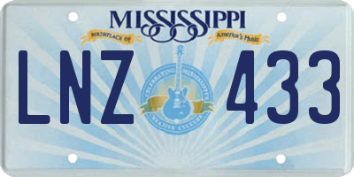 MS license plate LNZ433