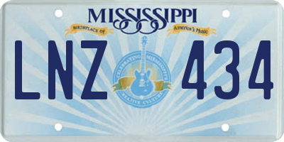 MS license plate LNZ434
