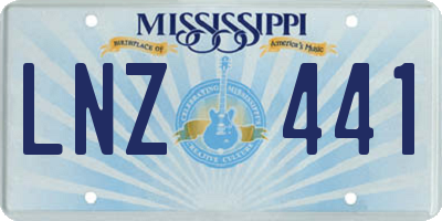 MS license plate LNZ441