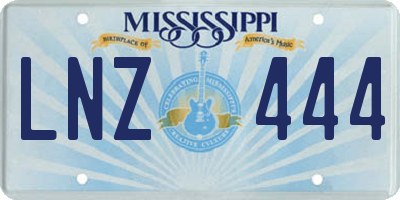 MS license plate LNZ444
