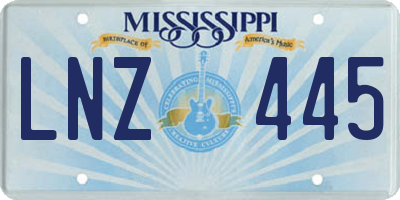 MS license plate LNZ445