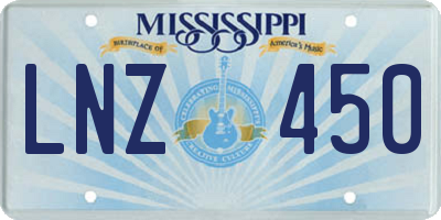 MS license plate LNZ450