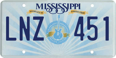 MS license plate LNZ451