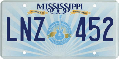MS license plate LNZ452