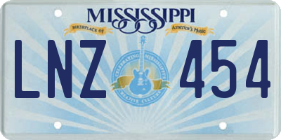 MS license plate LNZ454
