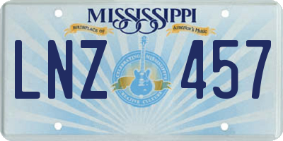 MS license plate LNZ457