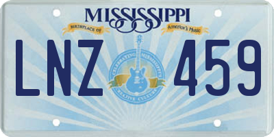 MS license plate LNZ459