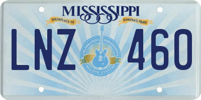 MS license plate LNZ460