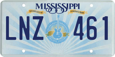 MS license plate LNZ461