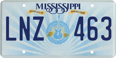 MS license plate LNZ463