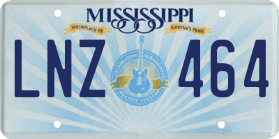 MS license plate LNZ464
