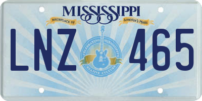 MS license plate LNZ465