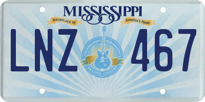 MS license plate LNZ467