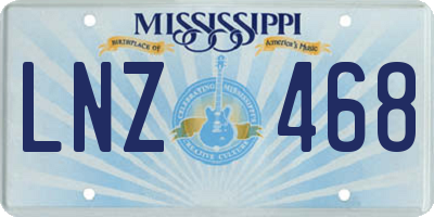 MS license plate LNZ468