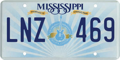 MS license plate LNZ469