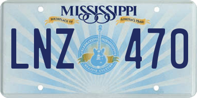 MS license plate LNZ470