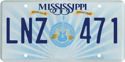 MS license plate LNZ471