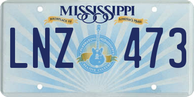 MS license plate LNZ473