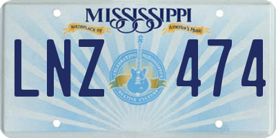 MS license plate LNZ474