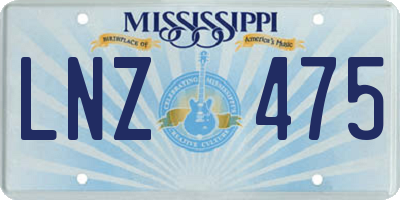 MS license plate LNZ475