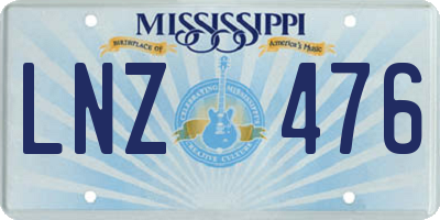 MS license plate LNZ476