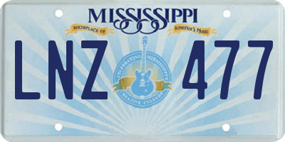 MS license plate LNZ477