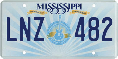 MS license plate LNZ482