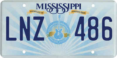 MS license plate LNZ486