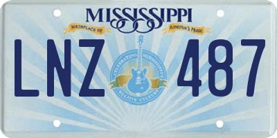 MS license plate LNZ487