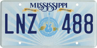 MS license plate LNZ488