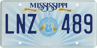 MS license plate LNZ489