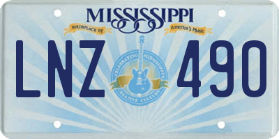 MS license plate LNZ490