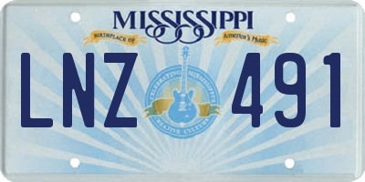 MS license plate LNZ491