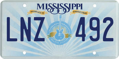 MS license plate LNZ492