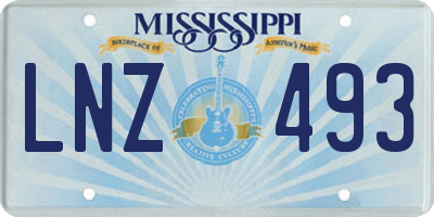 MS license plate LNZ493
