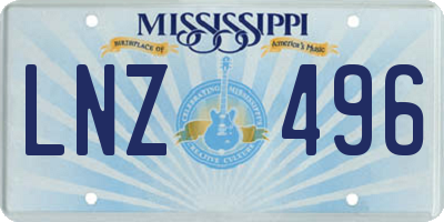 MS license plate LNZ496