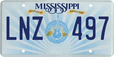 MS license plate LNZ497