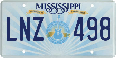MS license plate LNZ498