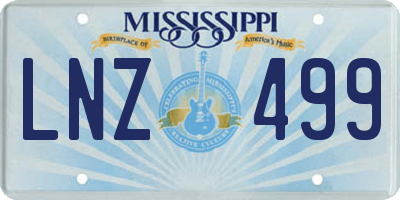 MS license plate LNZ499