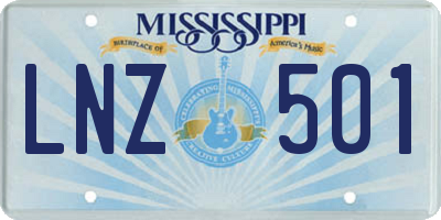 MS license plate LNZ501