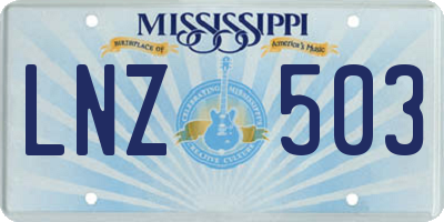 MS license plate LNZ503