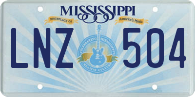 MS license plate LNZ504