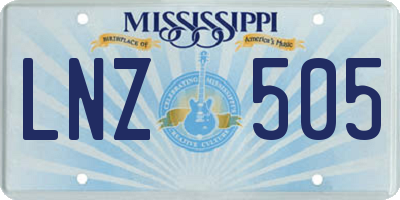 MS license plate LNZ505