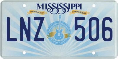 MS license plate LNZ506