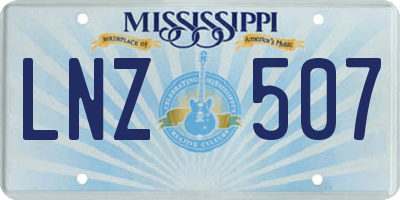 MS license plate LNZ507