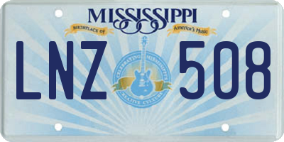 MS license plate LNZ508
