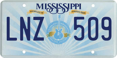 MS license plate LNZ509