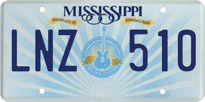 MS license plate LNZ510