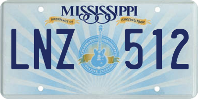 MS license plate LNZ512