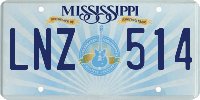 MS license plate LNZ514